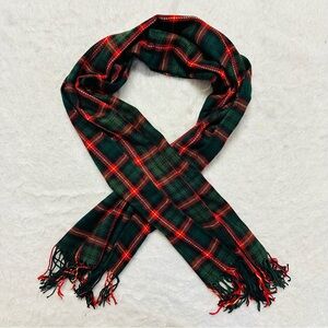 Plaid Scarf with Fringe